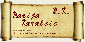 Marija Karaleić vizit kartica